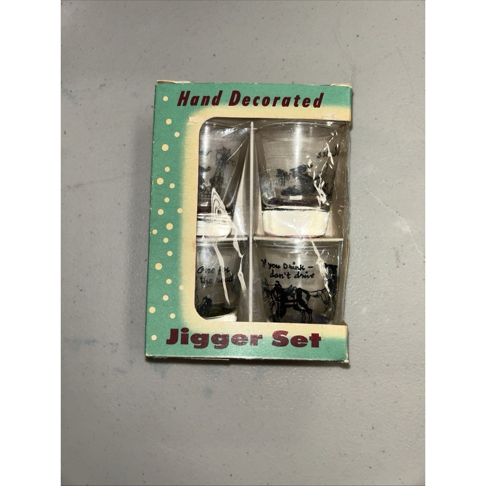 VINTAGE SHOT GLASS  IF YOU DRINK DON'T DRIVE   ONE‎ OUNCE SHOT GLASS 4 Pk